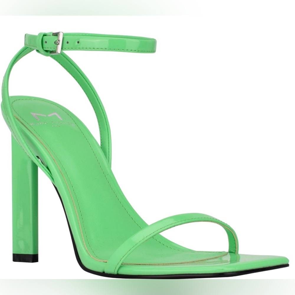 MARC FISHER Arthur Lime Green Ankle Strap High Heels Sandal Sz 6.5 NEW
